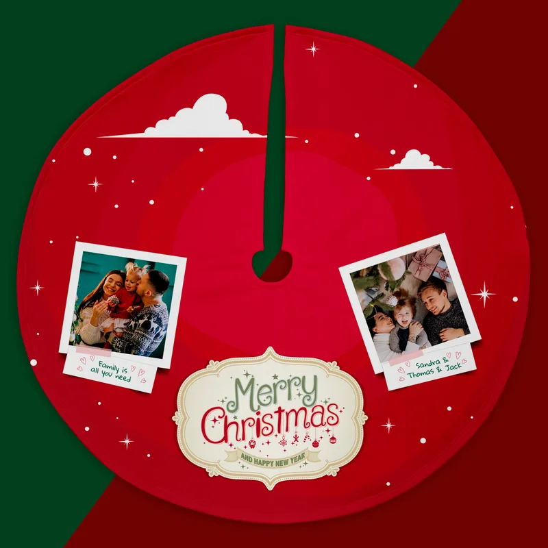 Personalised Christmas Tree Skirt with Custom Message