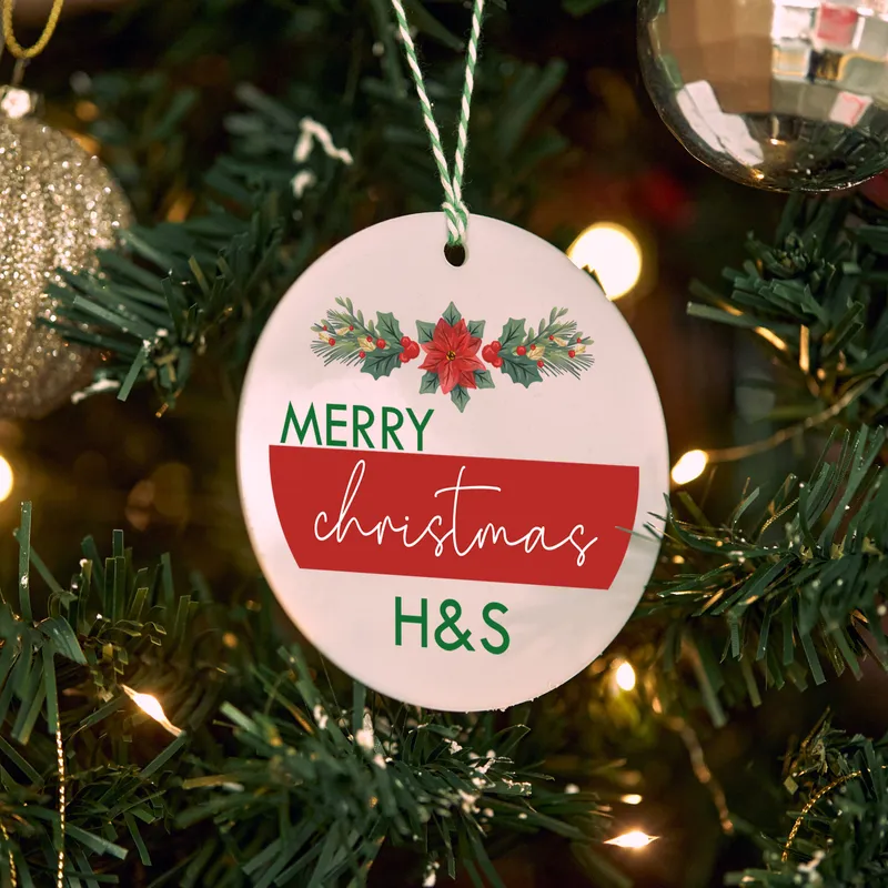 Merry Christmas! Personalized Letter Christmas Ornament