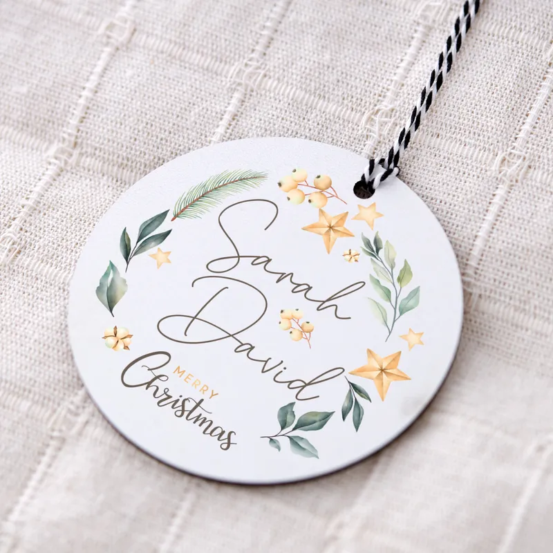 Merry Christmas Personalized MDF Tree Ornament