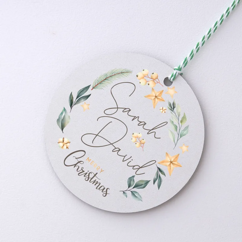 Merry Christmas Personalized MDF Tree Ornament