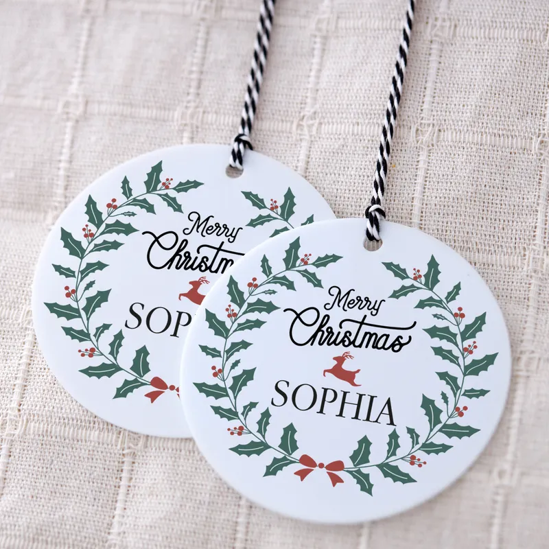 Merry Christmas Personalized Name Christmas Ornament