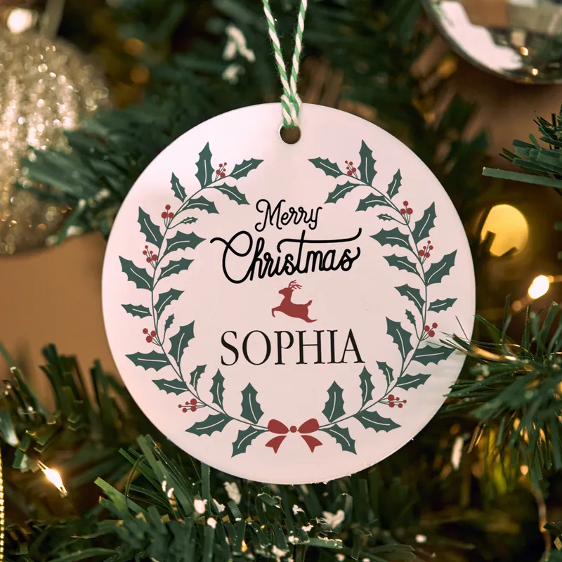Merry Christmas Personalized Name Christmas Ornament