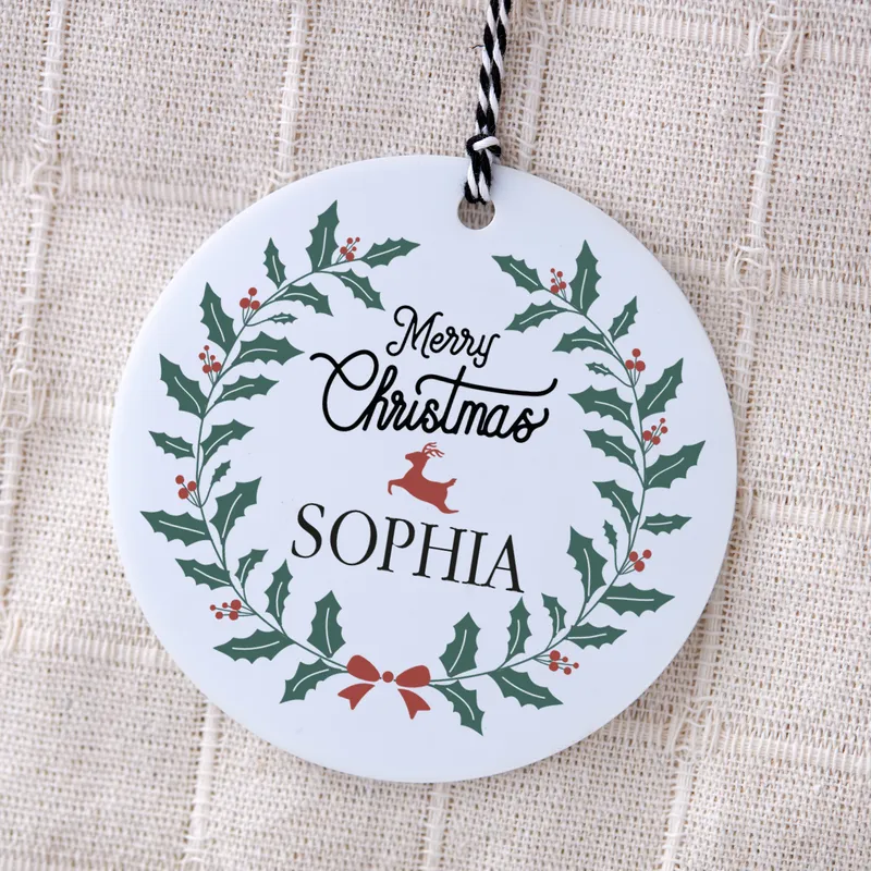 Merry Christmas Personalized Name Christmas Ornament