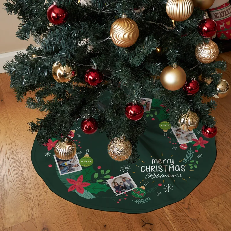 Personalised Photo Christmas Tree Skirt for Festive Decor