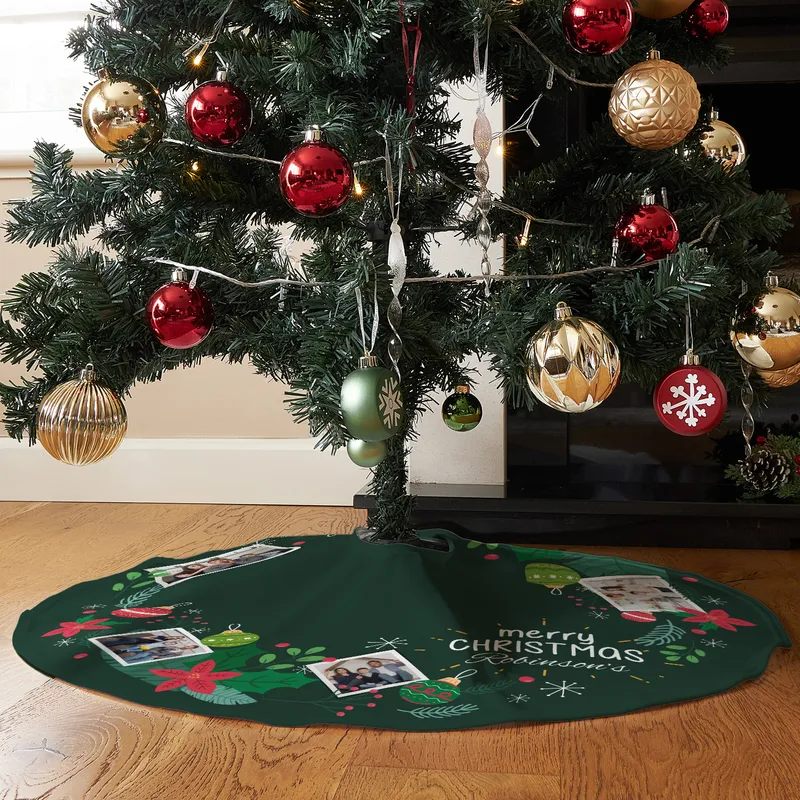 Personalised Photo Christmas Tree Skirt for Festive Decor