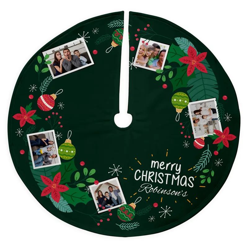 Personalised Photo Christmas Tree Skirt for Festive Decor