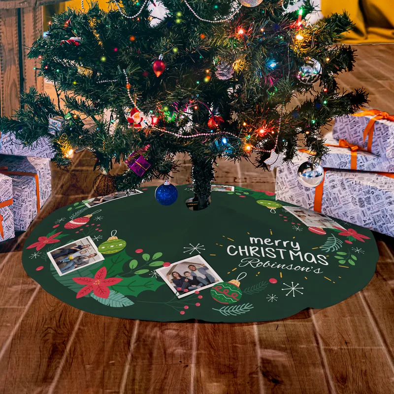 Personalised Photo Christmas Tree Skirt for Festive Decor