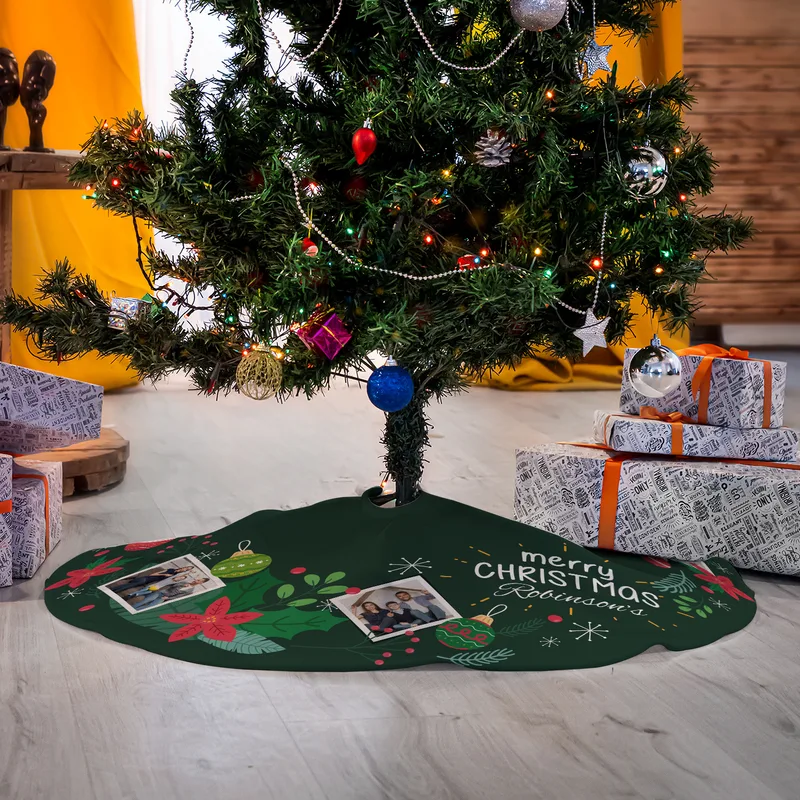 Personalised Photo Christmas Tree Skirt for Festive Decor