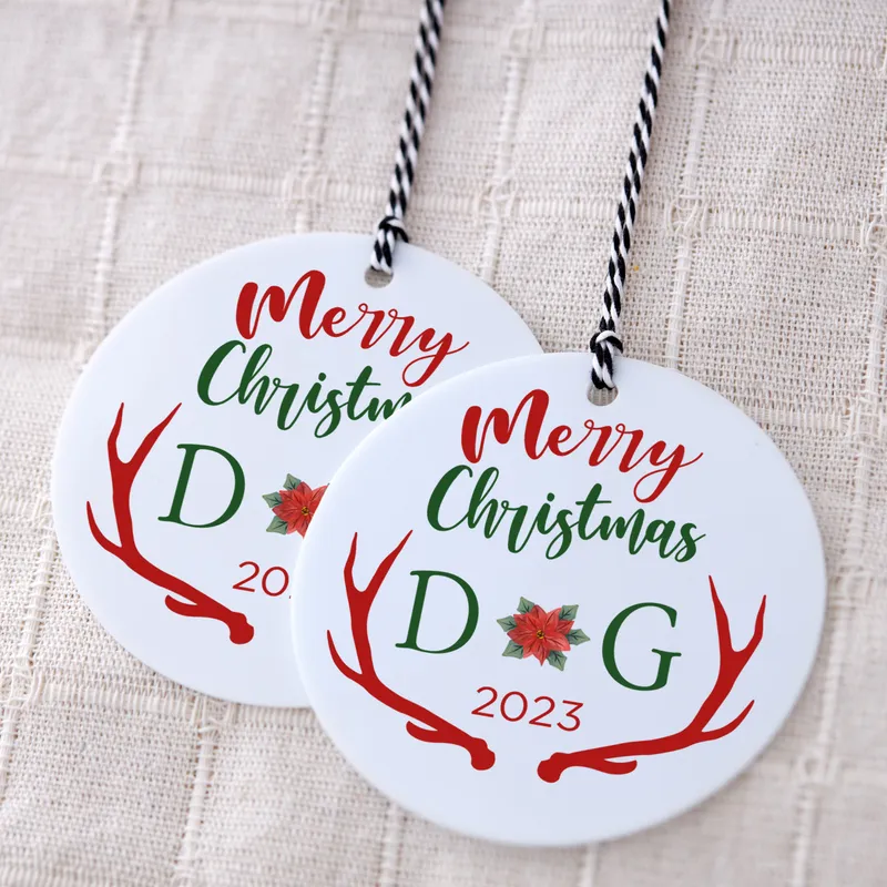 Personalised Initials Christmas Ornament for Couples