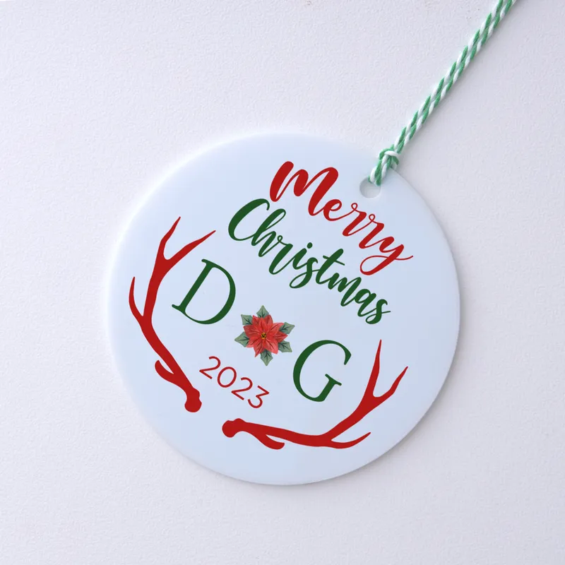 Personalised Initials Christmas Ornament for Couples