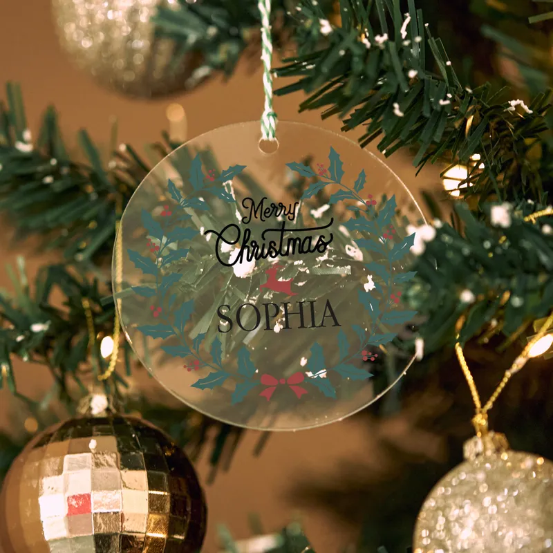Personalised Acrylic Christmas Tree Ornament for Adults