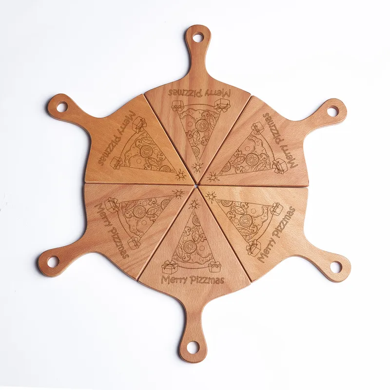 Merry Pizzmas 6 Piece Pizza Serving Board