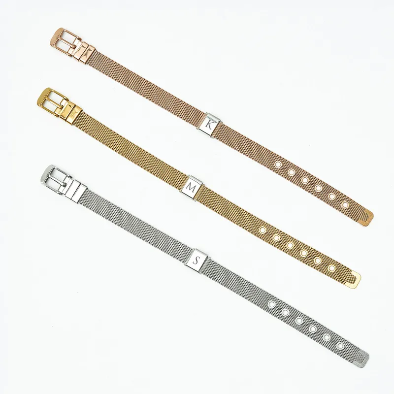 Mesh Bracelet with Personalized Initials