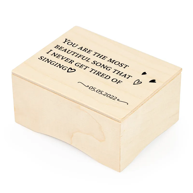 Personalised Music Box with Custom Message and Date