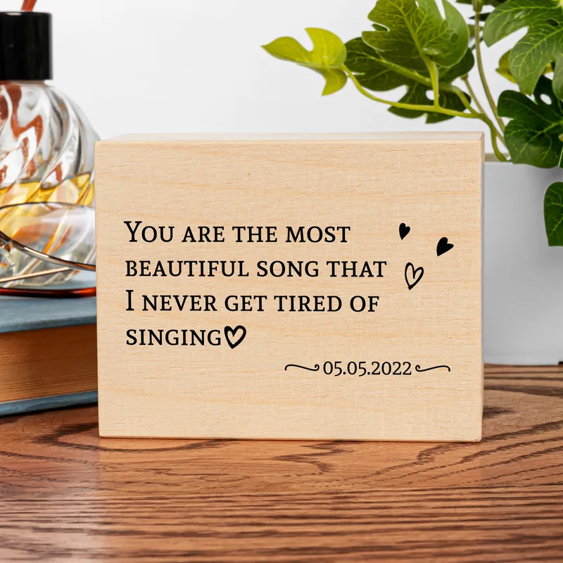 Personalised Music Box with Custom Message and Date