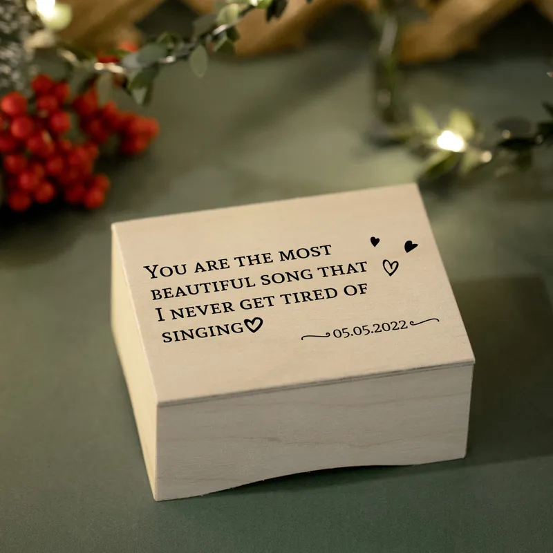 Personalised Music Box with Custom Message and Date