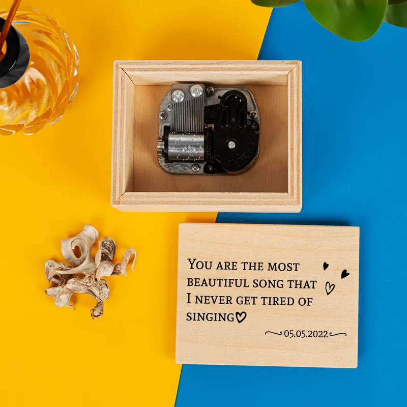 Personalised Music Box with Custom Message and Date
