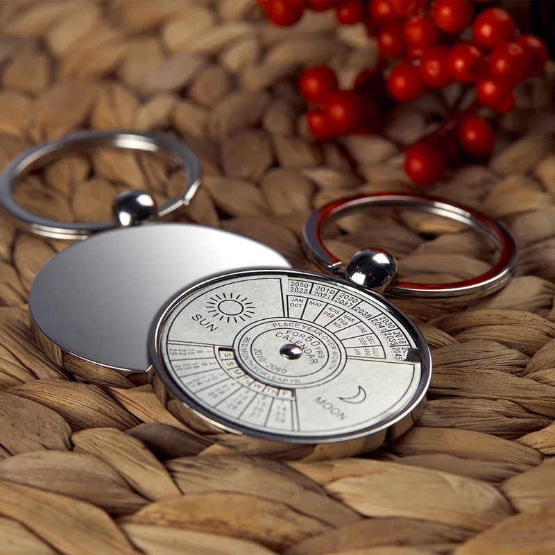 Metal Keychain with 50 Years Calendar