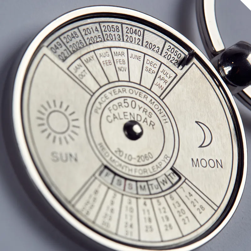Metal Keychain with 50 Years Calendar