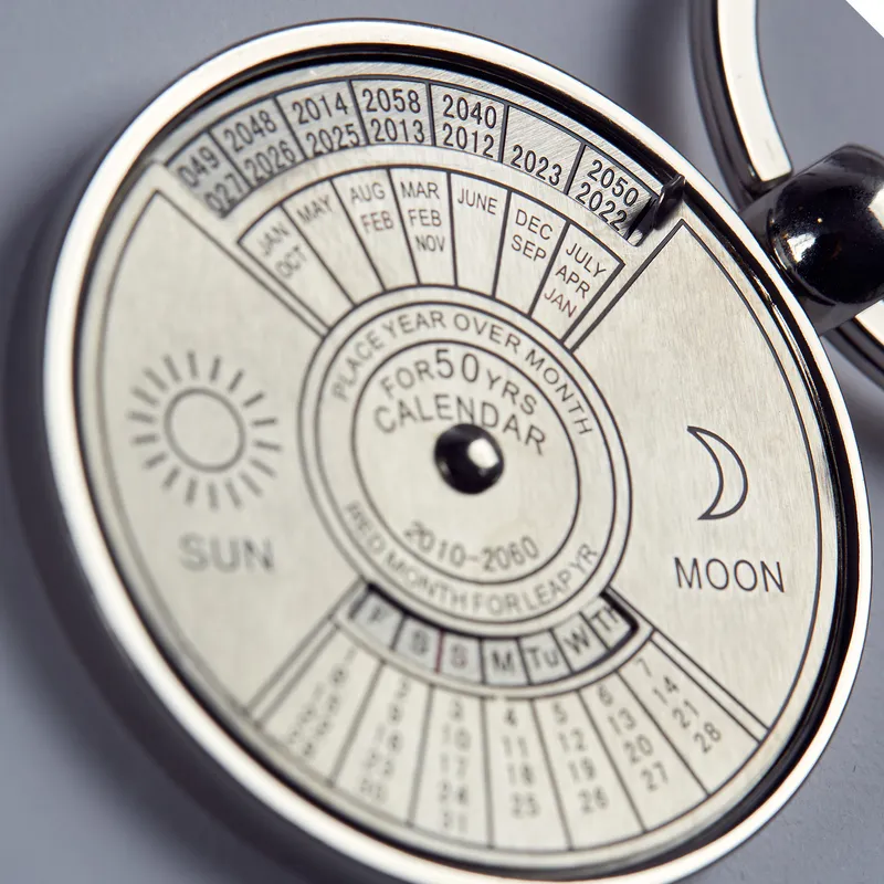 Metal Keychain with 50 Years Calendar
