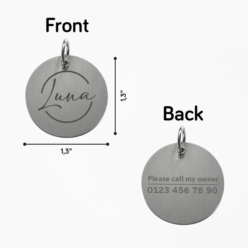 Minimal Design Custom Pet Name Tag