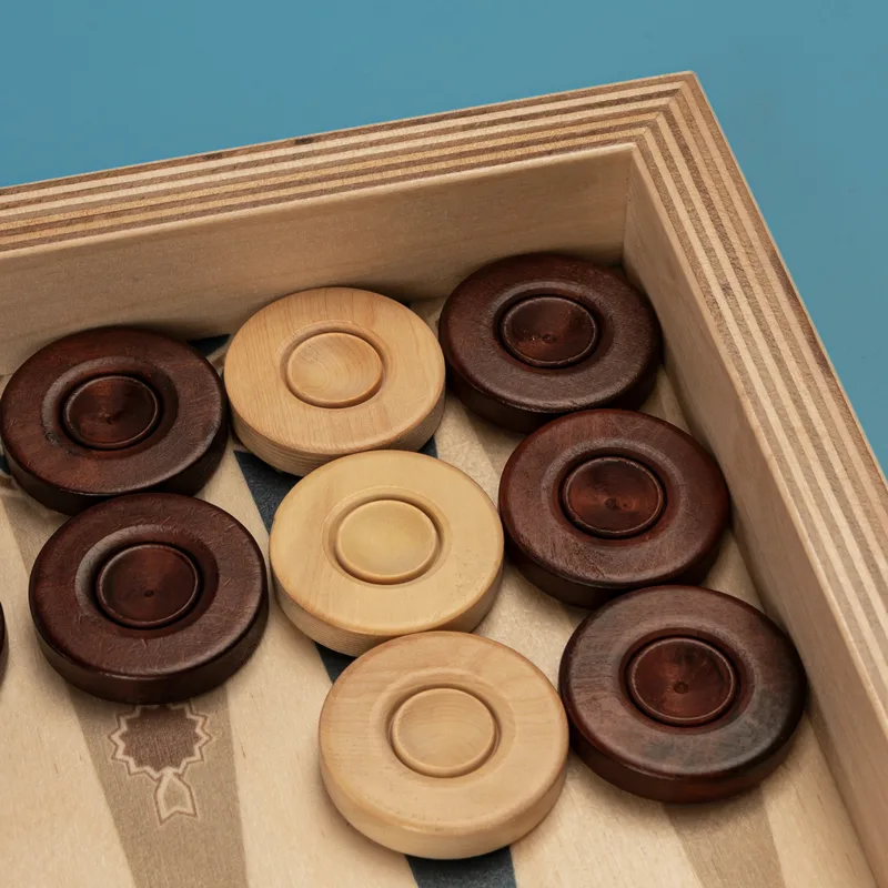 Minimal Design Hand Made Modern Backgammon Set with Personalized Name