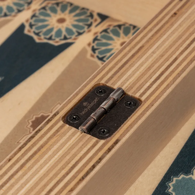 Handcrafted Wooden Backgammon Set with Ethnic Design