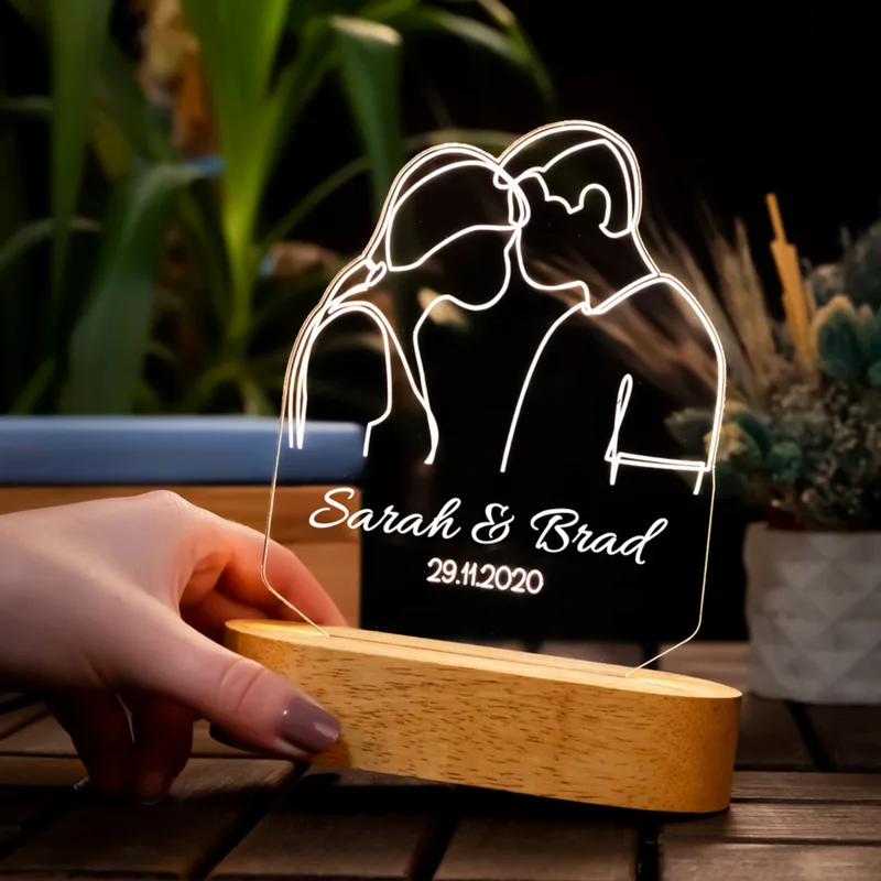 Minimal Design Valentine's Day Gift Personalized 3d Led Lamp