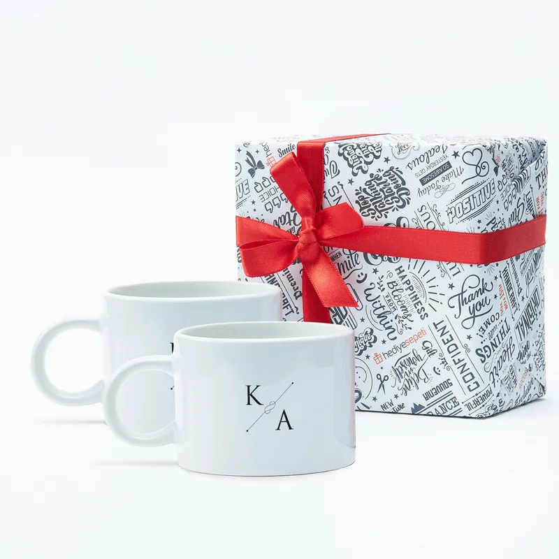 Minimal Designed 2 Cups with Initial Customization for Gifting