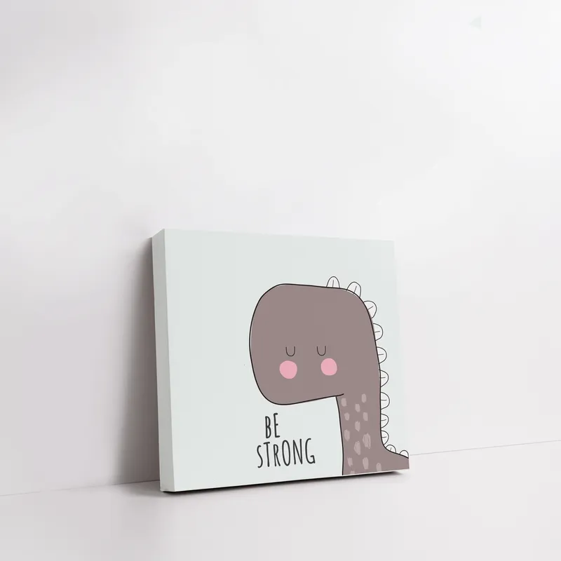 Minimal Dinosaur Design Canvas for Baby Room