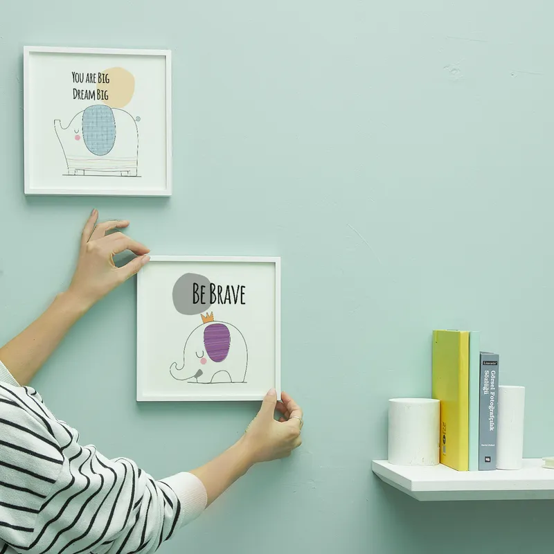 Personalised Elephant Nursery Art Frame for Baby Room