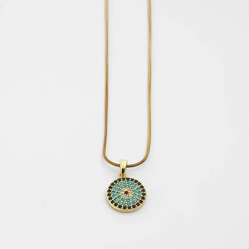 Minimal Evil Eye Pendant Necklace