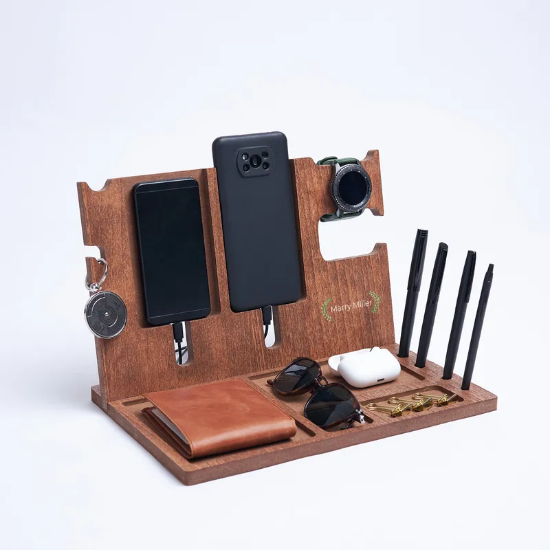 Personalised Leaf Design Desk Organiser for Women and Professionals