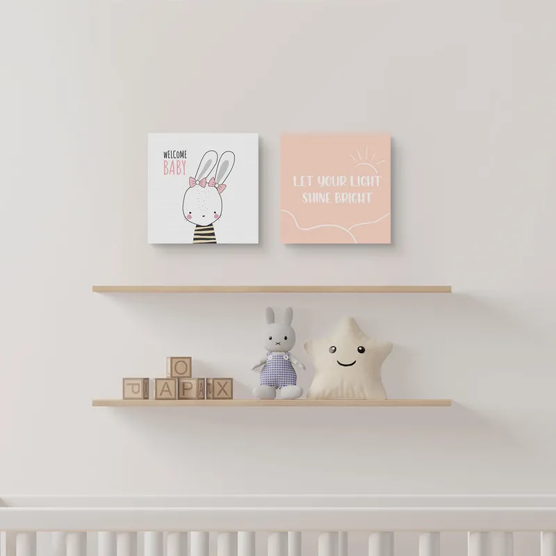 Minimal Rabbit Designed Canvas for Baby Room