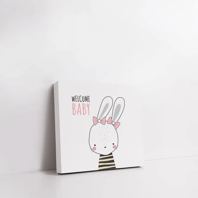Minimal Rabbit Designed Canvas for Baby Room