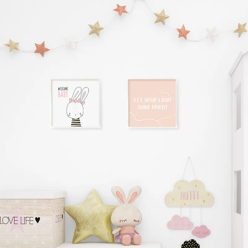 Minimal Rabbit Designed Frame for Baby Room