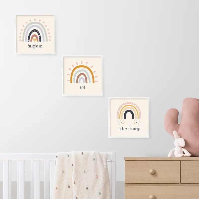 Minimal Rainbow Design Baby Room Frame