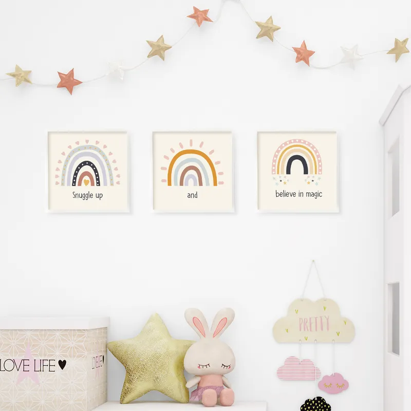 Minimal Rainbow Design Baby Room Frame