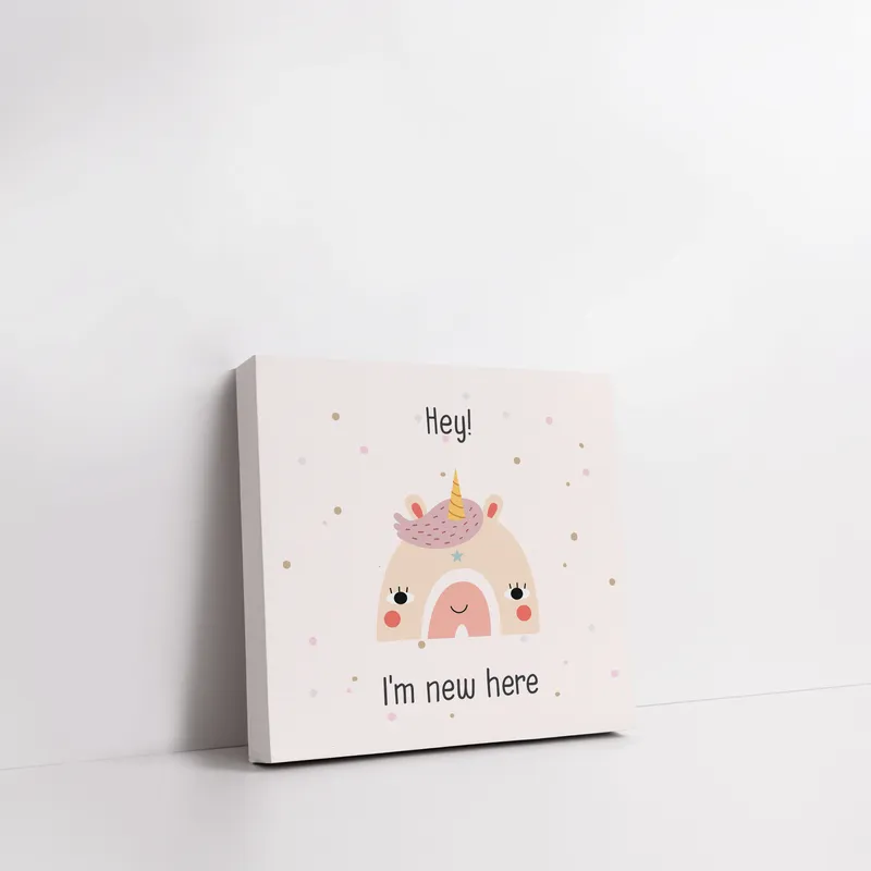 Minimal Unicorn Design Canvas for Baby Room