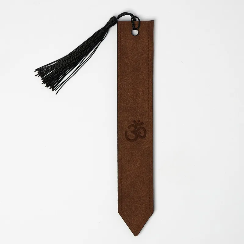 Minimal Yoga Symbol Leather Bookmark Set of 4