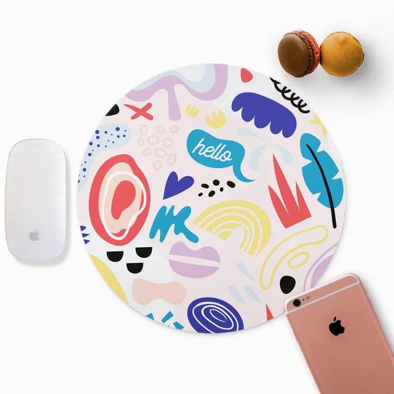 Minimalist Colorful Round Mouse Pad Design