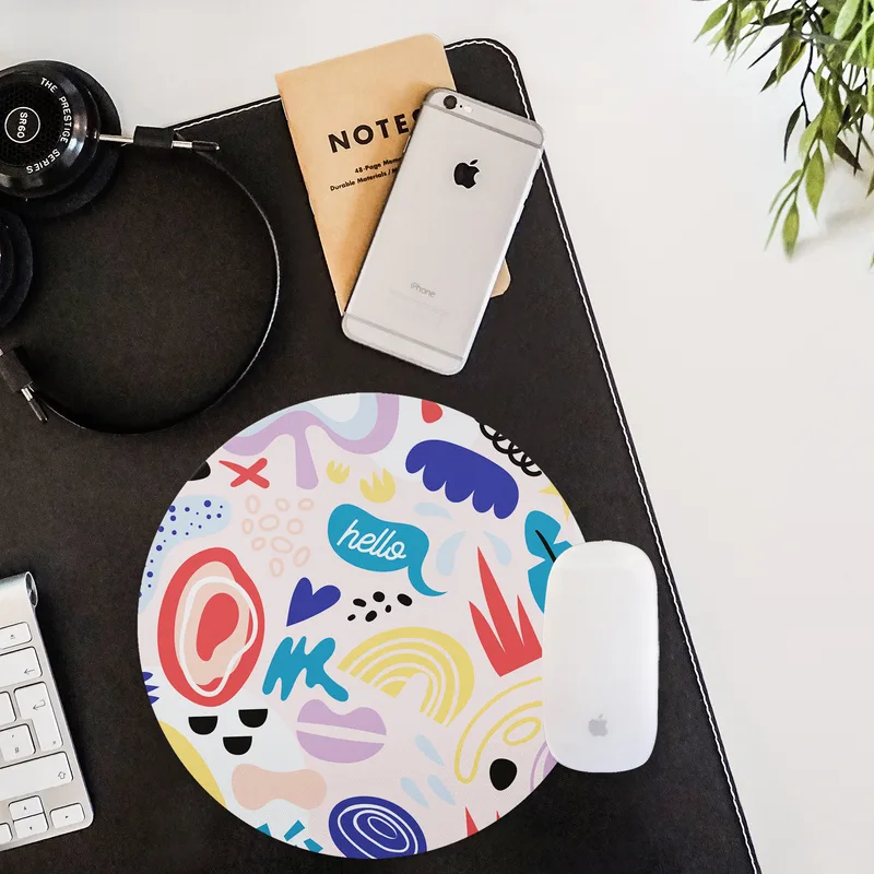 Minimalist Colorful Round Mouse Pad Design