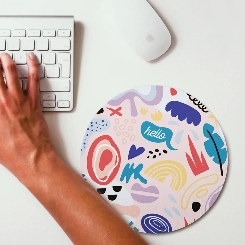Minimalist Colorful Round Mouse Pad Design