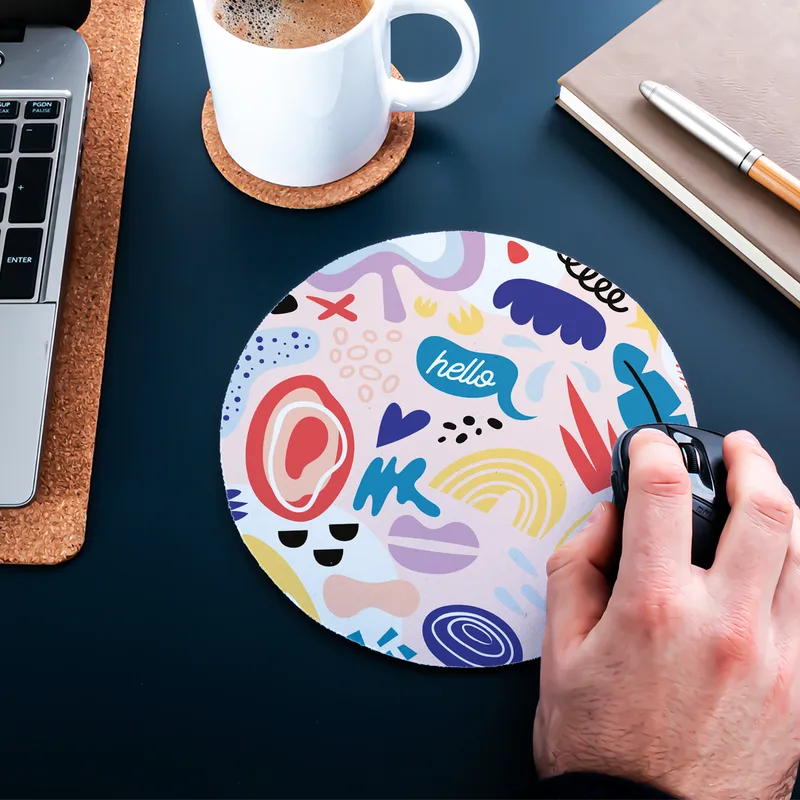 Minimalist Colorful Round Mouse Pad Design