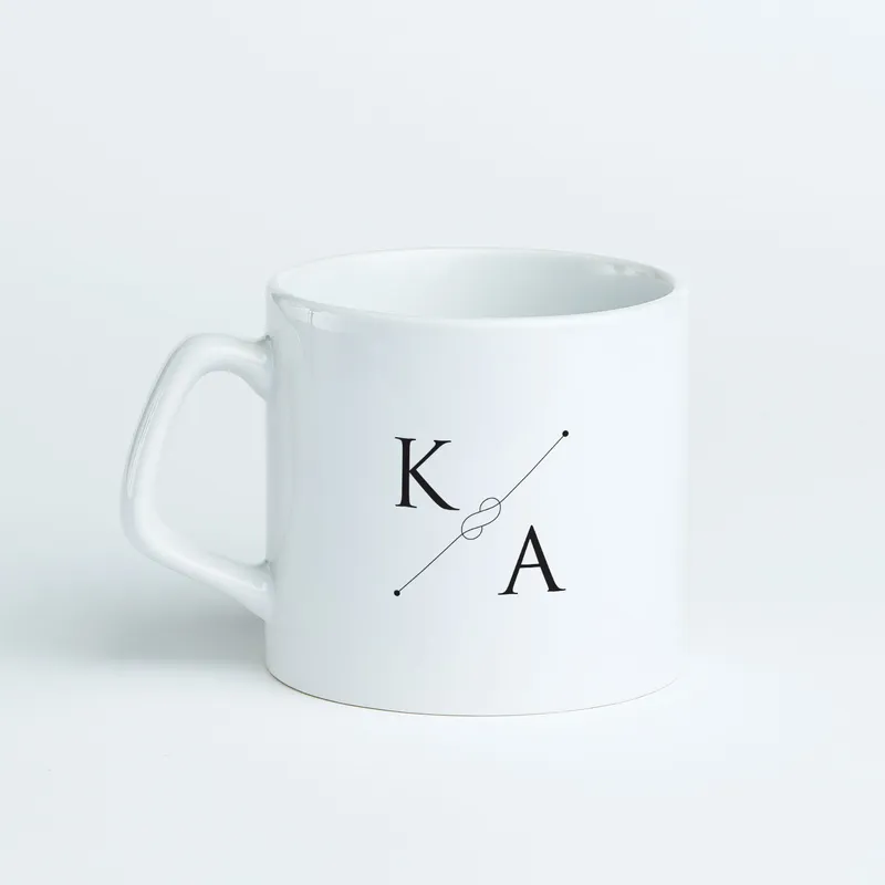 Minimalist Initial Design Tea Coffee Mug