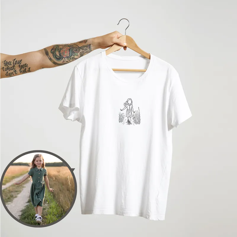 Minimalist Line Drawing Personalized T-Shirt