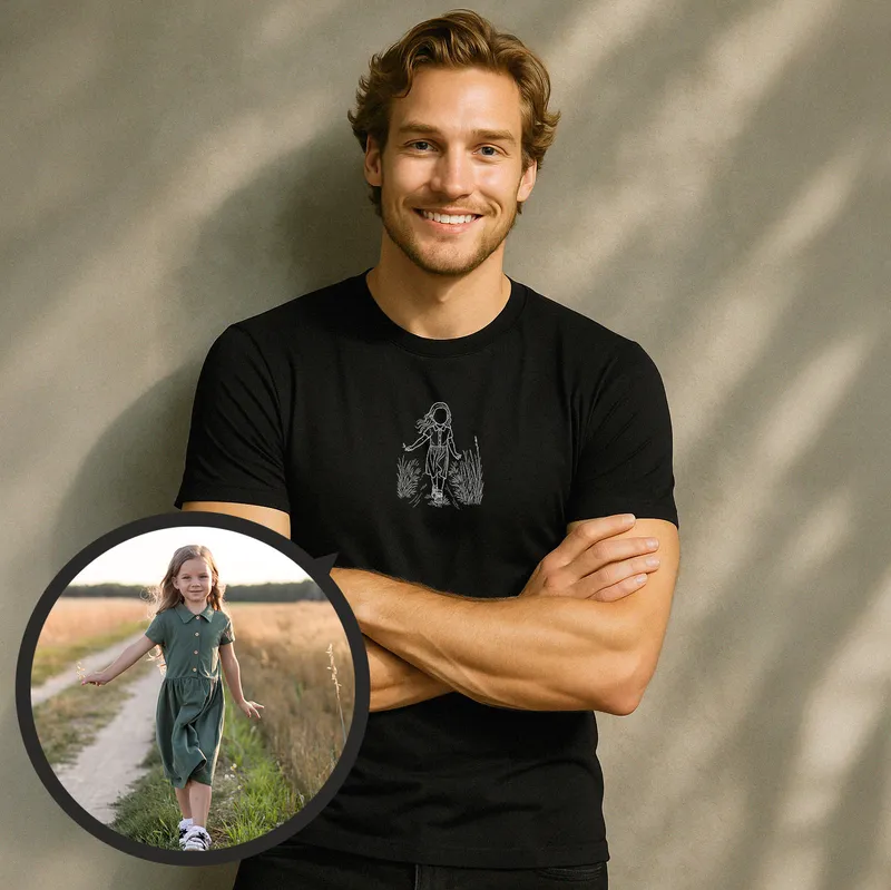 Minimalist Line Drawing Personalized T-Shirt