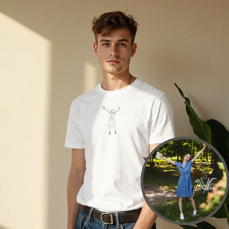 Minimalist Line Drawing Personalized T-Shirt