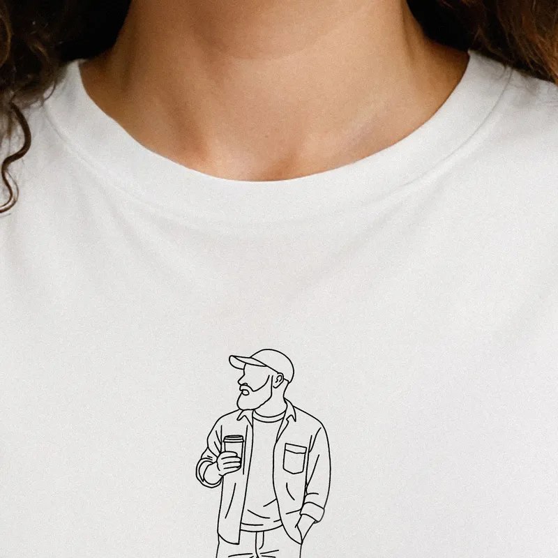 Minimalist Line Drawing Personalized T-Shirt