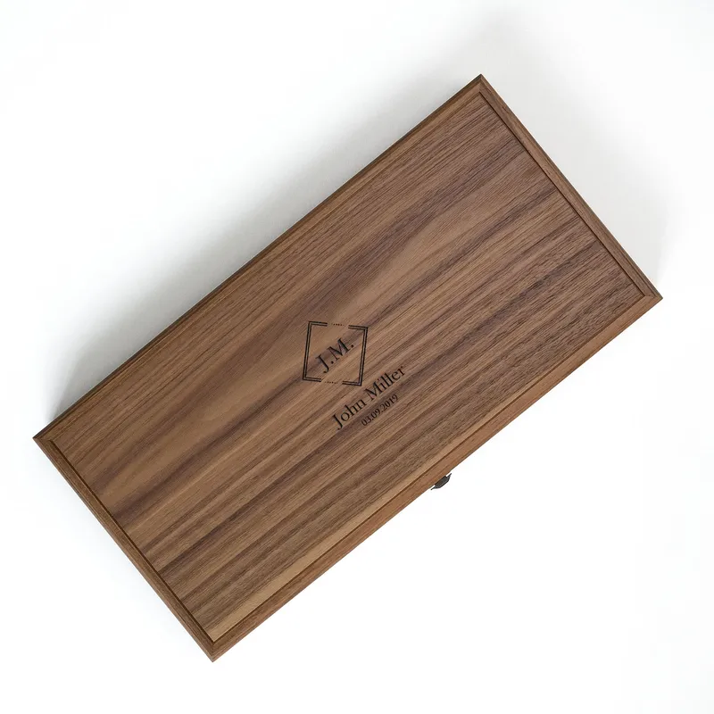 Minimalist Personalized Walnut Backgammon Gift